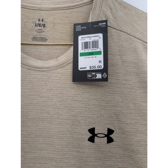 NWT Under Armour Men's UA Tech Vent Short Sleeve in City Khaki sz Large - Picture 4 of 7